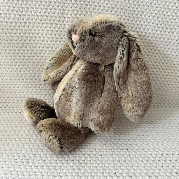 Jellycat Bashful Bunny Woodland Babe Brown Grey 12" Stuffed Animal Plush Retired - Picture 9 of 9